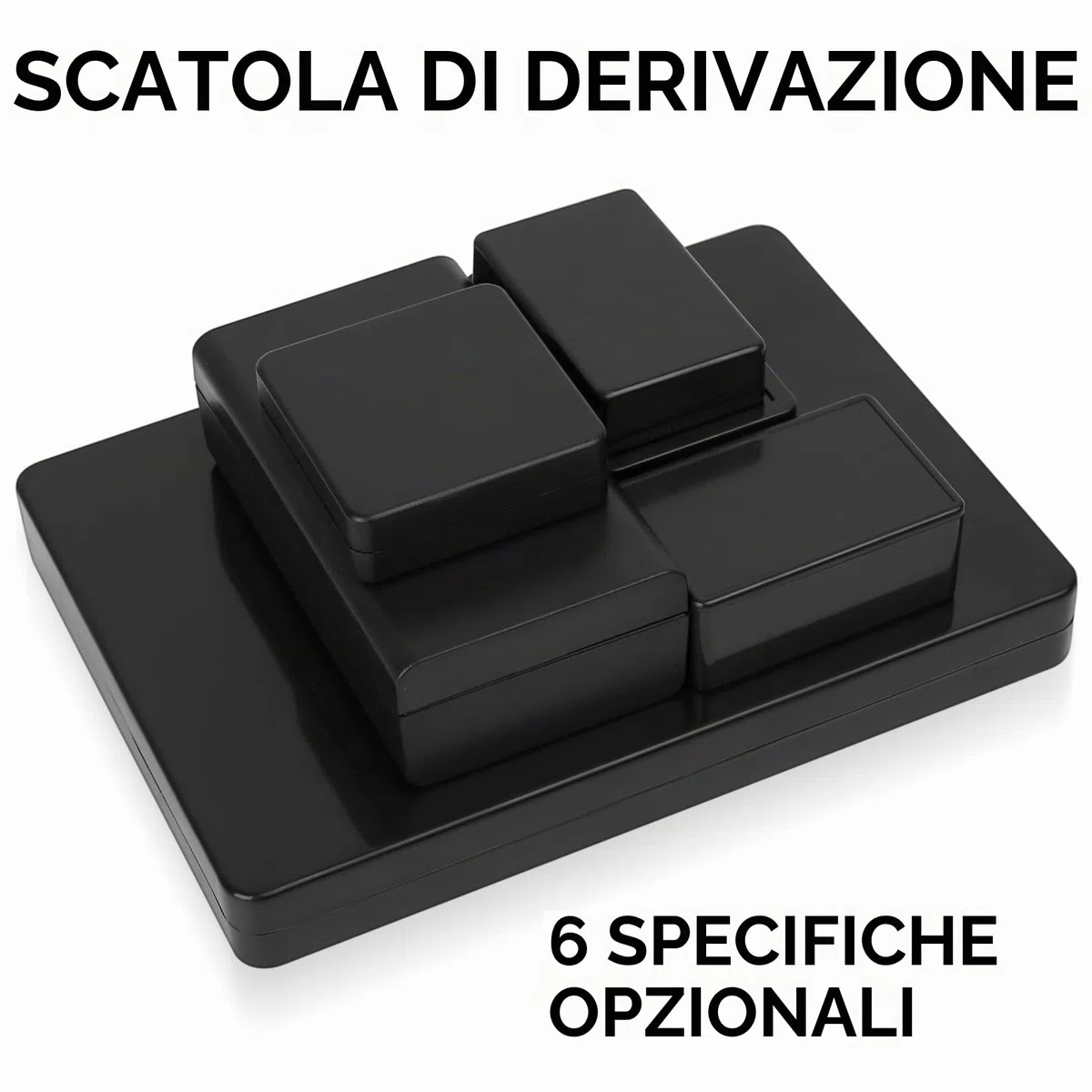 4 Pezzi Scatola di Giunzione Impermeabile, Scatola di Derivazione Esterna, Custodia Derivazione Esterna Stagna Elettrica da Esterno, Nero/124x70x41mm