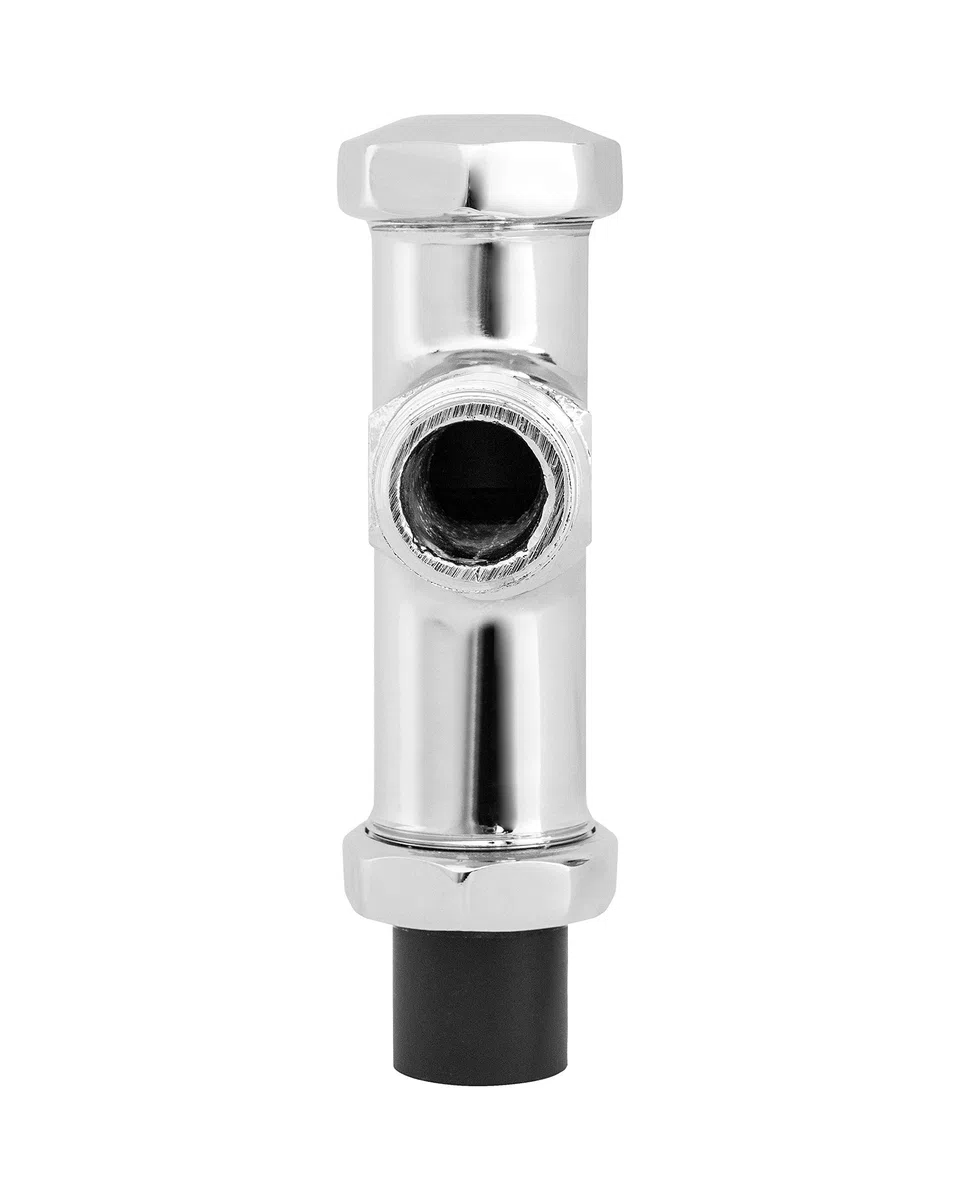 ADGO Tajfun Flussometro Con Valvola di Scarico per Cassetta da 3/4" Argento Cromato, per WC Orinatoio A-SP, 1 Pezzo