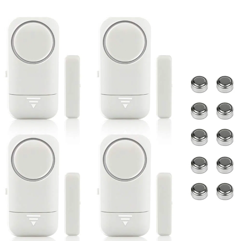 Shackcom 4pcs Allarme per Porte e Finestre 120dB Wireless Magnetico Allarme Antifurto Sistema Sensori di Sicurezza Domestica con Batteria per i Negozi di Home Office