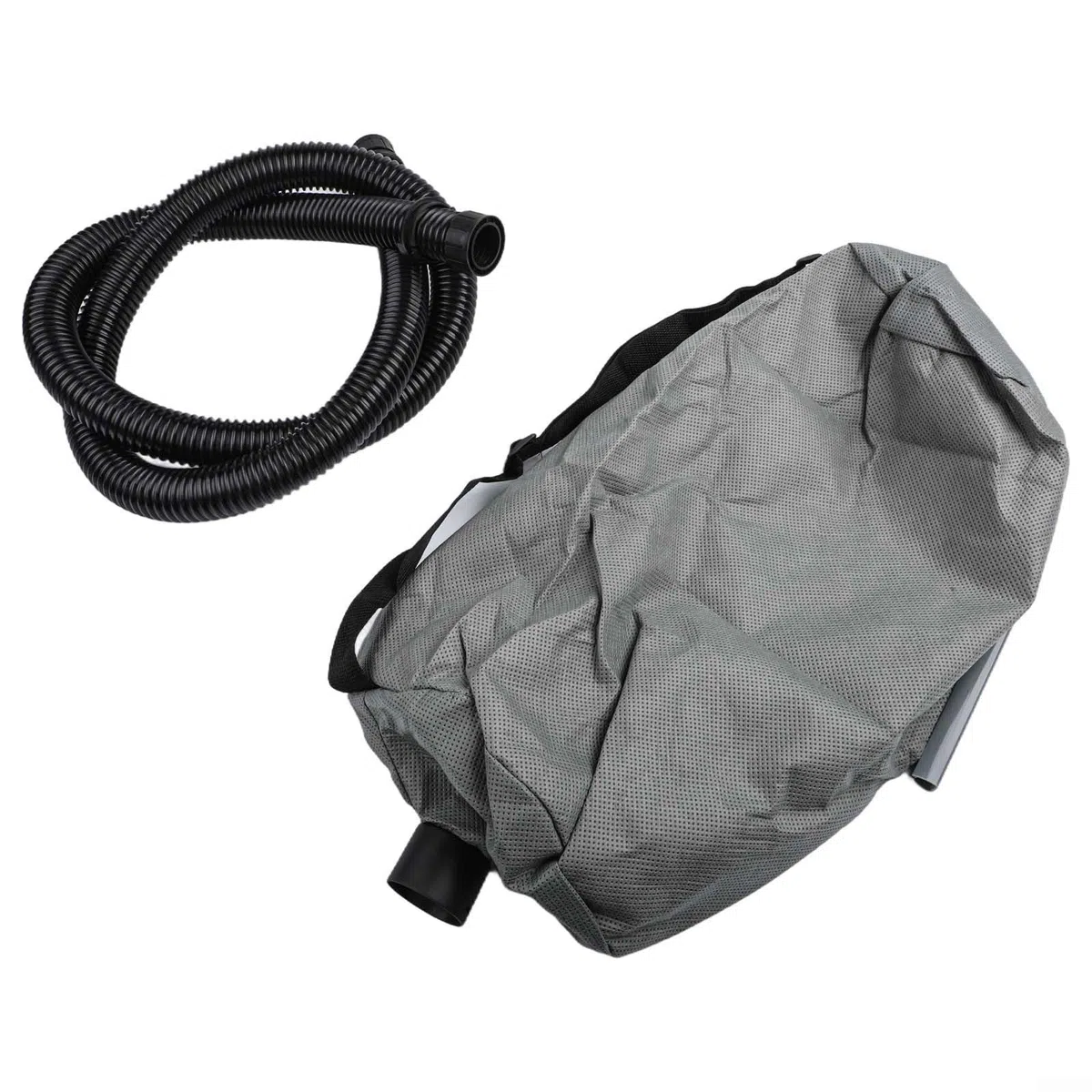 Tubo di aspirazione e sacchetto per la polvere da 2 m per smerigliatrice da parete, collettore di levigatrice autoadescante, materiale EVA, grigio nero, set da 2 pezzi