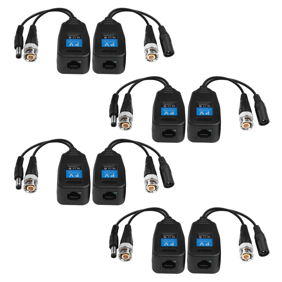 Balùn di Video RJ45 a BNC Trasmettitore AHD/CVI/TVI/CVBS 1080P per Telecamere di Sicurezza CCTV 720P/960P/1080P Sistema di Sorveglianza DVR 4 Coppie