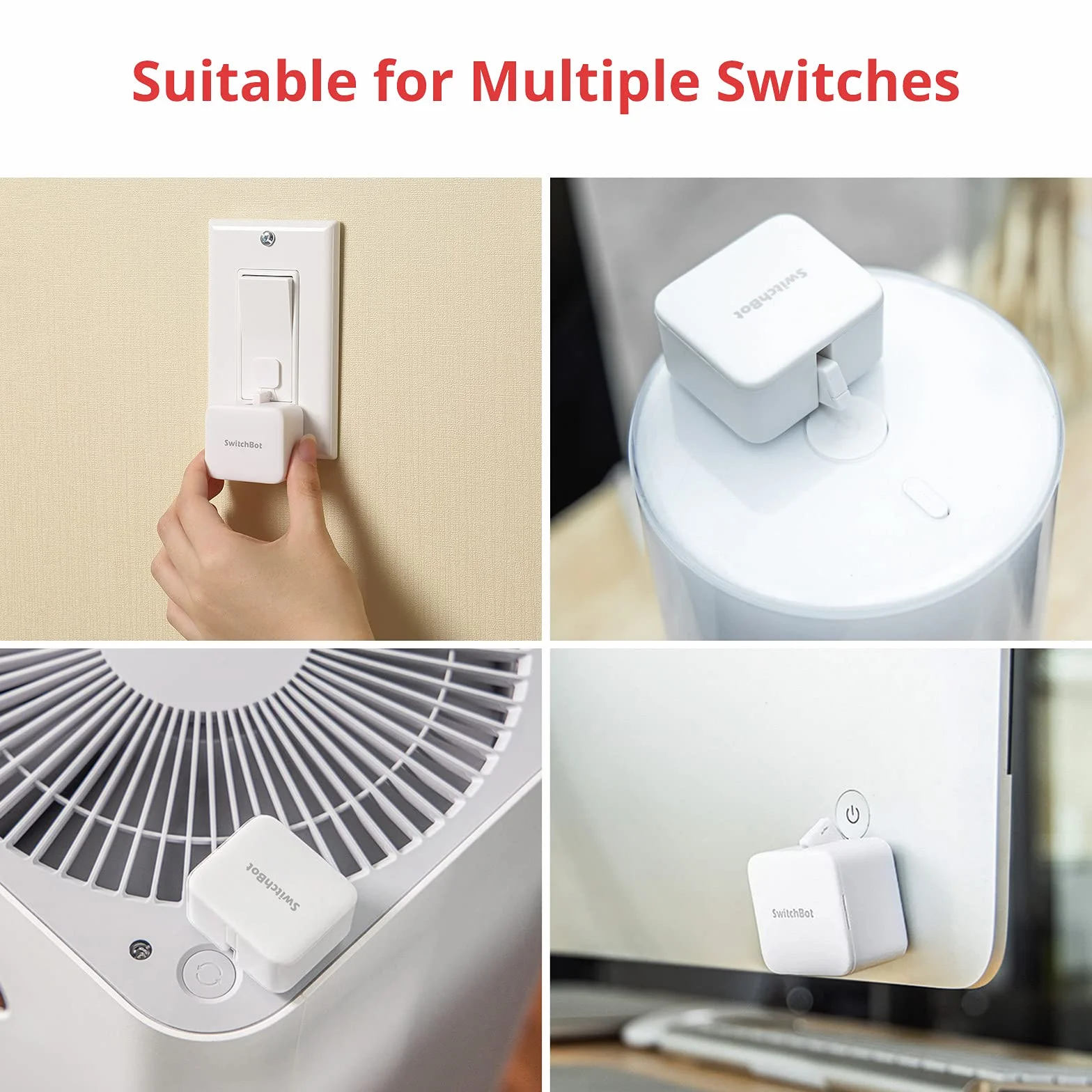 SwitchBot Interruttore Robot Intelligente - Controllo APP Bluetooth o Timer, Facile da Usare, Necessità SwitchBot Hub per Supportare Alexa, Google Home e il Telecomando, Automazione Domestica (Bianco)