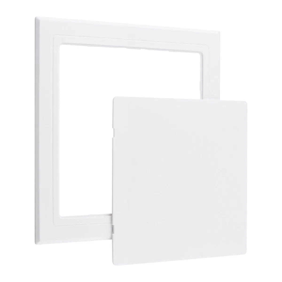 Pannello di accesso autoadesivo per cartongesso, 20,3 x 20,3 cm, montaggio a parete, copertura per fori da parete, porta di ispezione per cavi idraulici, elettrici e cablaggi (bianco)