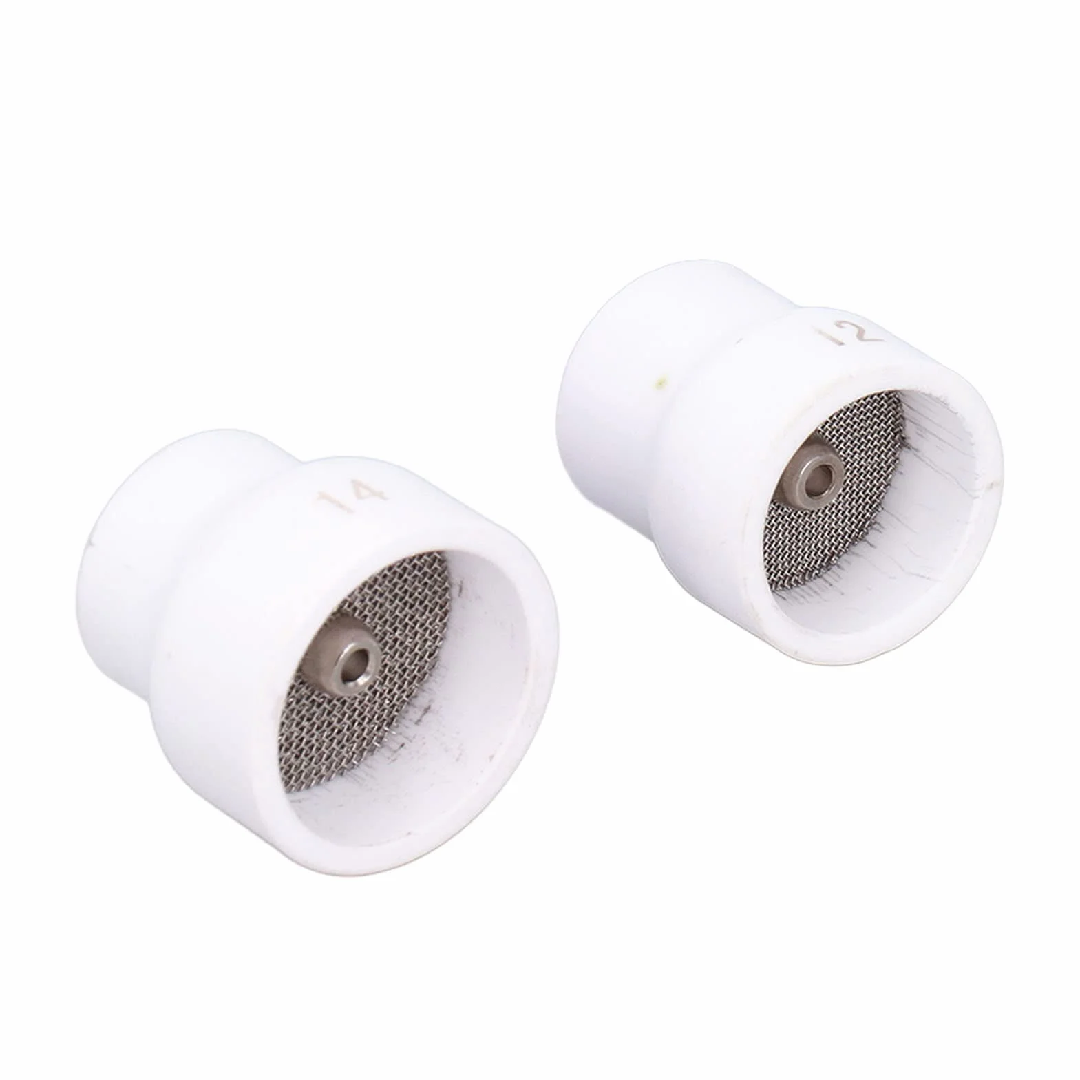 2 Pezzi Tazza per Saldatura TIG, Tazza per Saldatura in Ceramica 12#/14# Kit di Accessori per Ugelli in Ceramica per WP9/17/18/20/25/26 (Bianco)