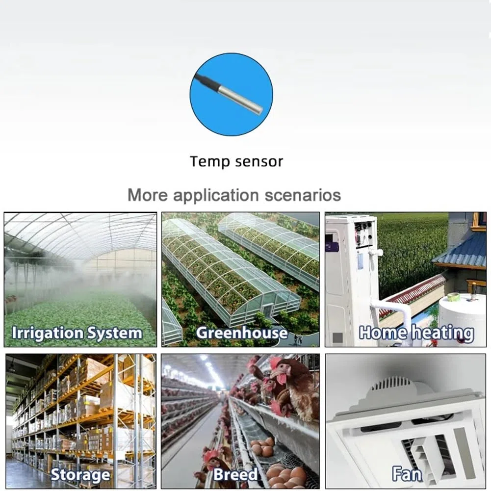 Jevina Tuya Smart Zigbee Interruttore con sensore di temperatura, Relè Zigbee a contatto a secco, funziona con Home Assistant, AC 85-250 V