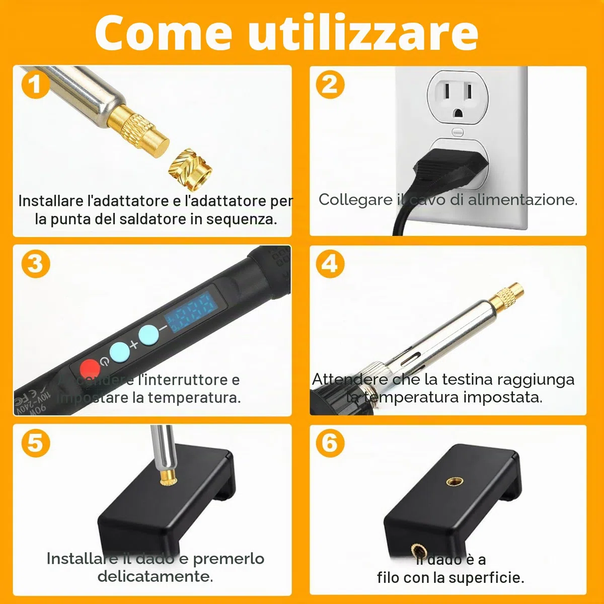 357 Pezzi Inserti Filettati Stampa 3D, 900W Temperatura Regolabile Saldatore a Stagno Digitale, 350 Pezzi Inserto Filettato M2/M3/M4/M5/M6/M8 con 6 Punte Saldatura per Plastica