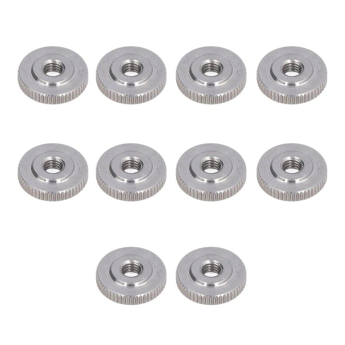 Dado a Mano Zigrinato, Acciaio Inossidabile 304, Testa Piatta, DIN467, M6, 10 Pezzi, per Stampanti 3D
