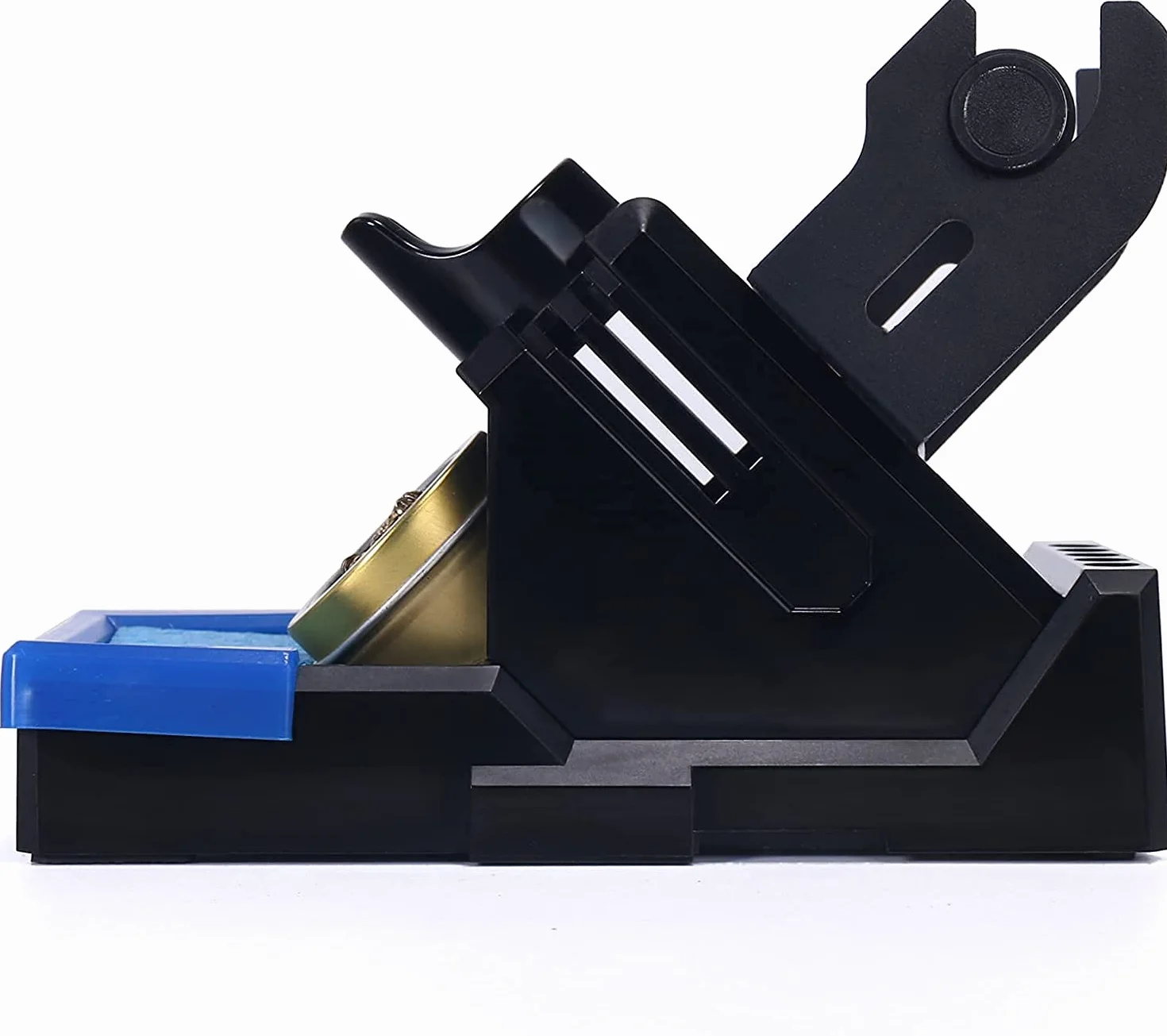YIHUA X-2 Evolution Advanced - Supporto per saldatore resistente al calore e sistema di stoccaggio con supporto per bobine di saldatura, bordo protettivo, 5 scomparti per punte integrate