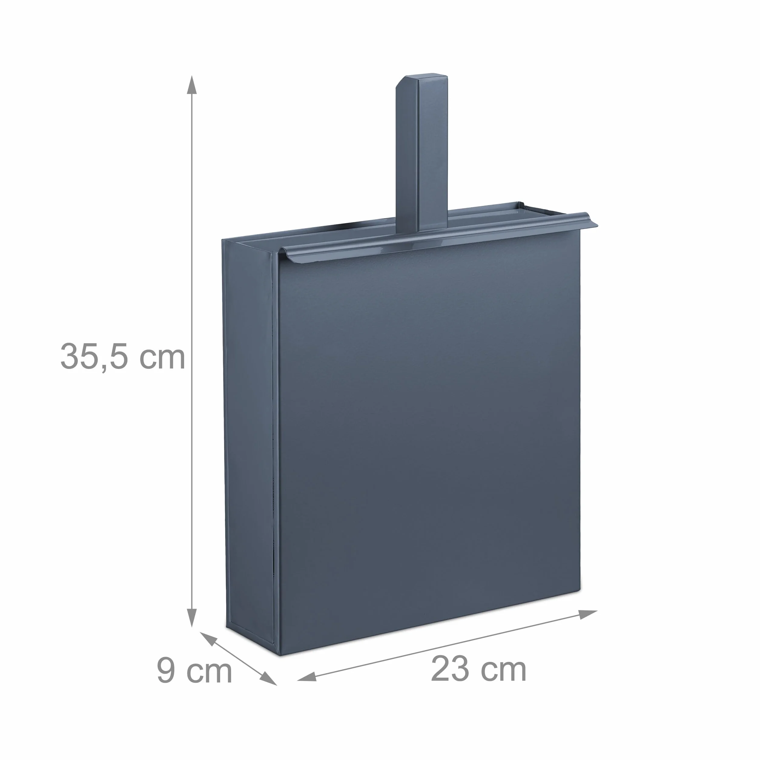 Relaxdays Vaschetta e Pala per la Cenere, Pulizia Camino, Stufa, Barbecue, Carbone, HLP 35,5x23x9 cm, Acciaio, Antracite