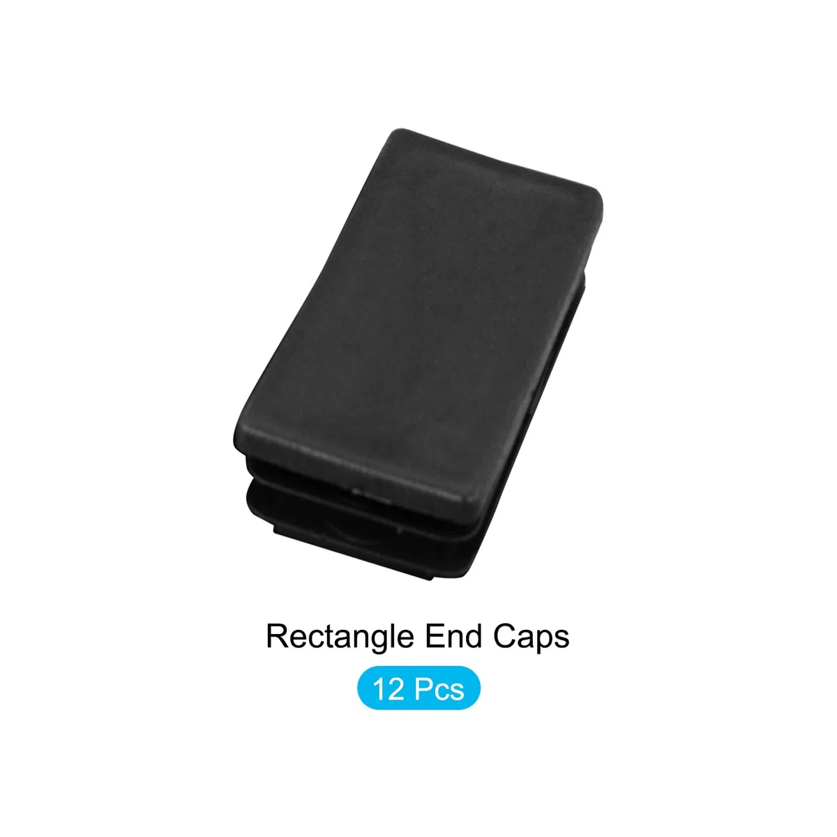METALLIXITY Tappi di Chiusura Rettangolari (100 x 50mm) 12pz, Tappi di Chiusura Filettati per Inserti di Tubi Rettangolari in Plastica - per Gambe di Mobili Tavoli Sedie, Nero