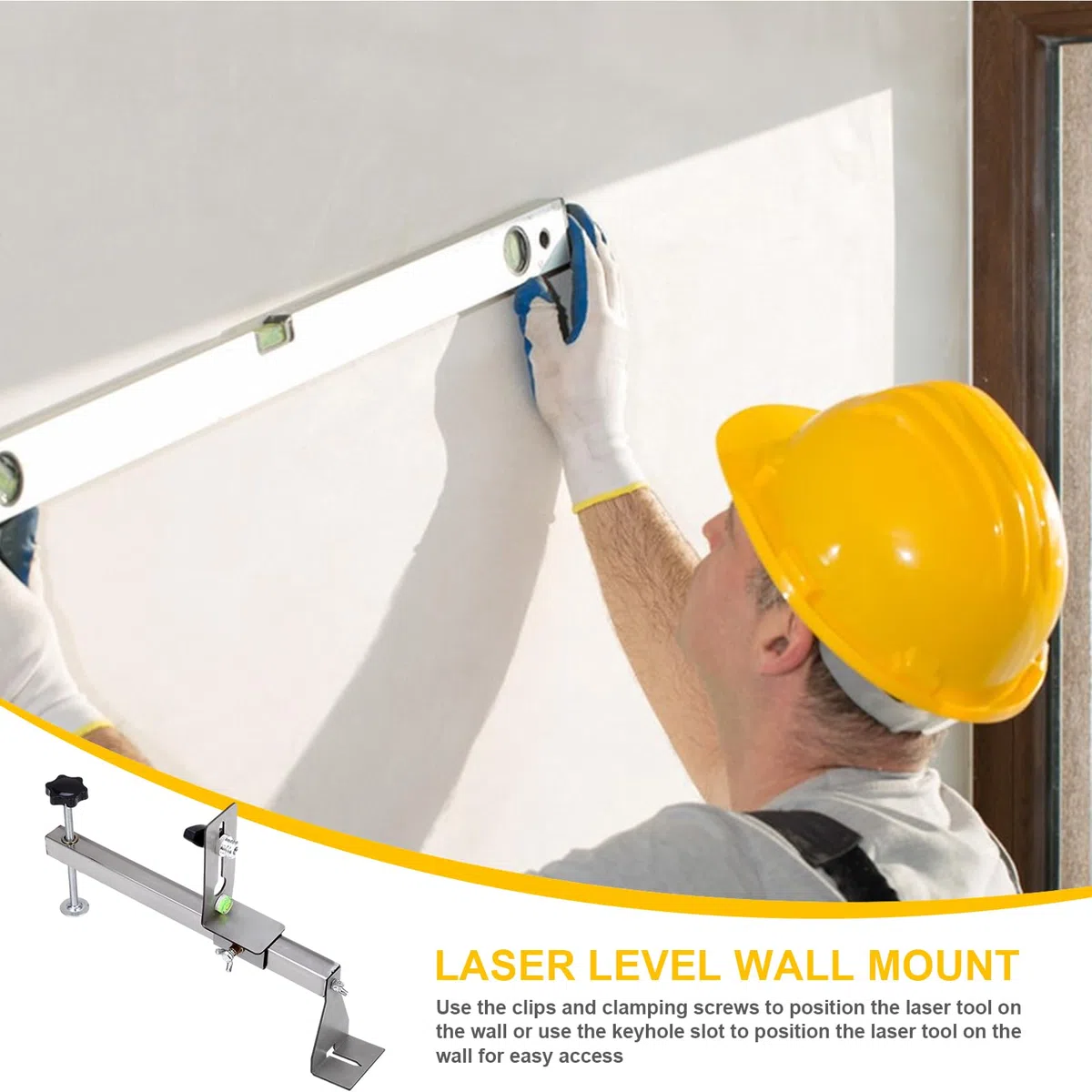 Supporto Livello da Parete | Installazione Semplice E Regolabile,Supporto Per Livella Da Parete E Controsoffitto | Per Falegnami Piastrellisti Cantiere Edile Ristrutturazione Domestica