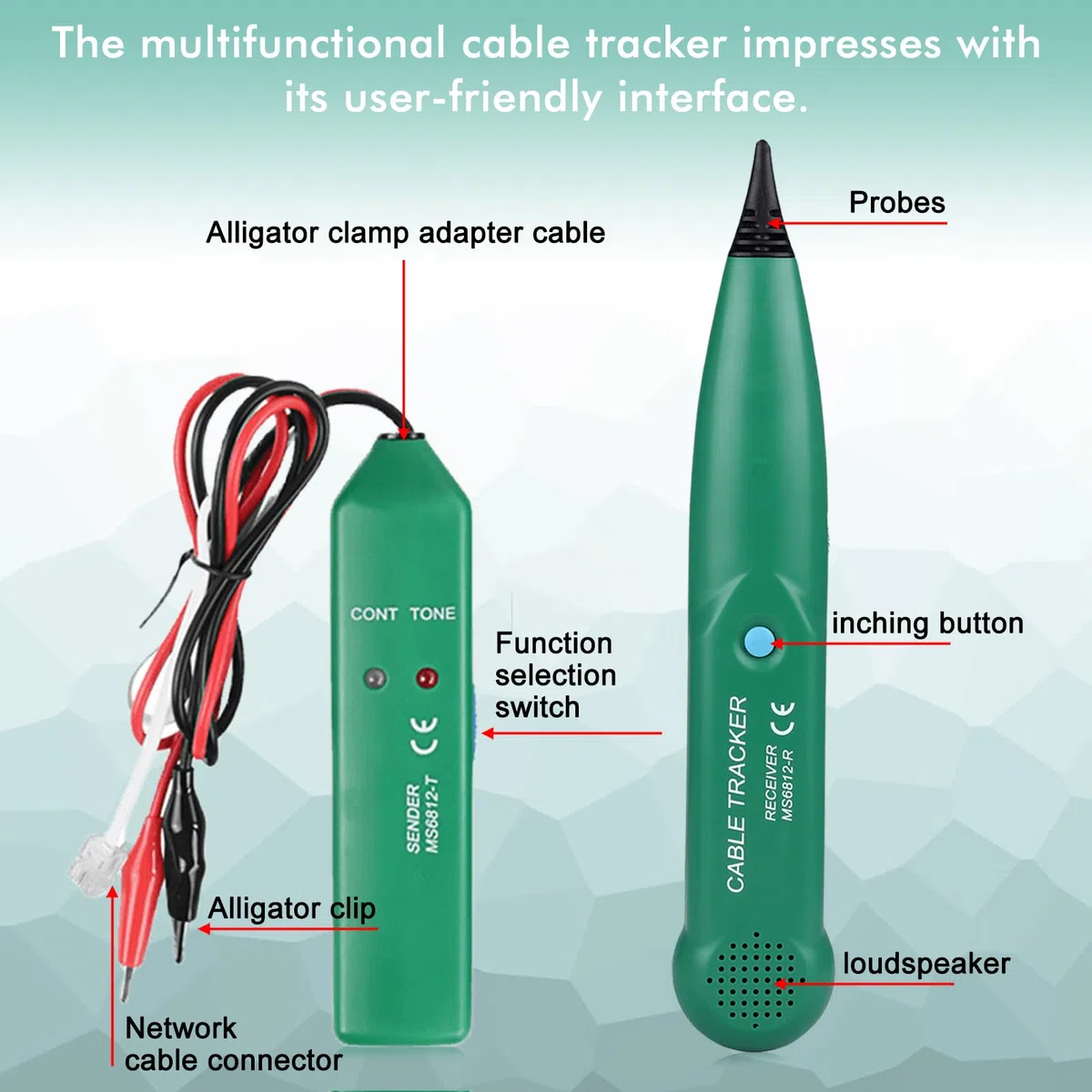 Multifunctional Cable Tracker con batteria: dispositivo di ricerca di rottura, robot tosaerba, ricerca di cavi per l'identificazione e il controllo di cavi, test di linea telefonica