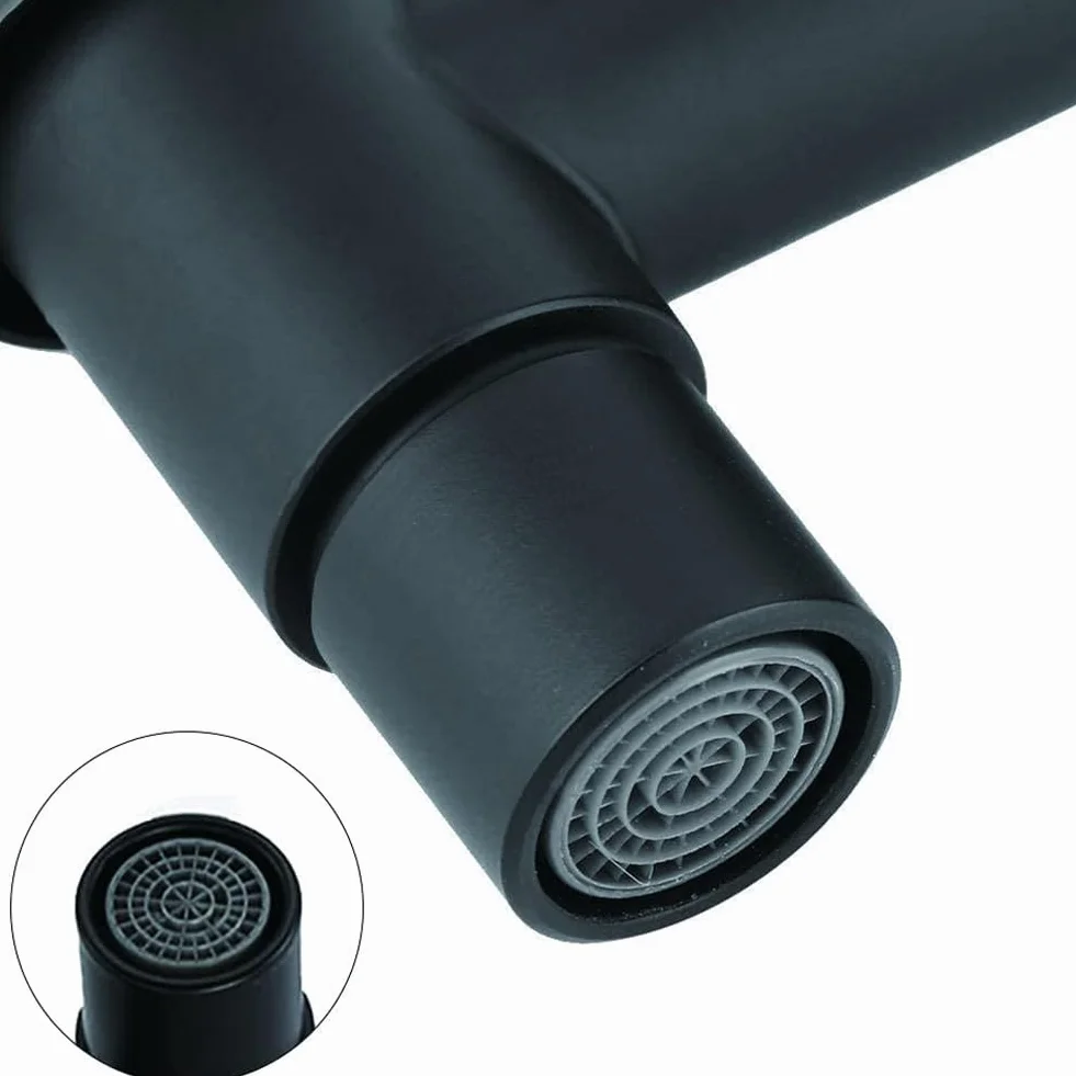 Rubinetto in Acciaio Inossidabile Nero, Montaggio a Parete, Freddo per Bagno, Acqua Risparmiata, per Bagni, Lavabi, Lavanderie, Cucine e Giardini