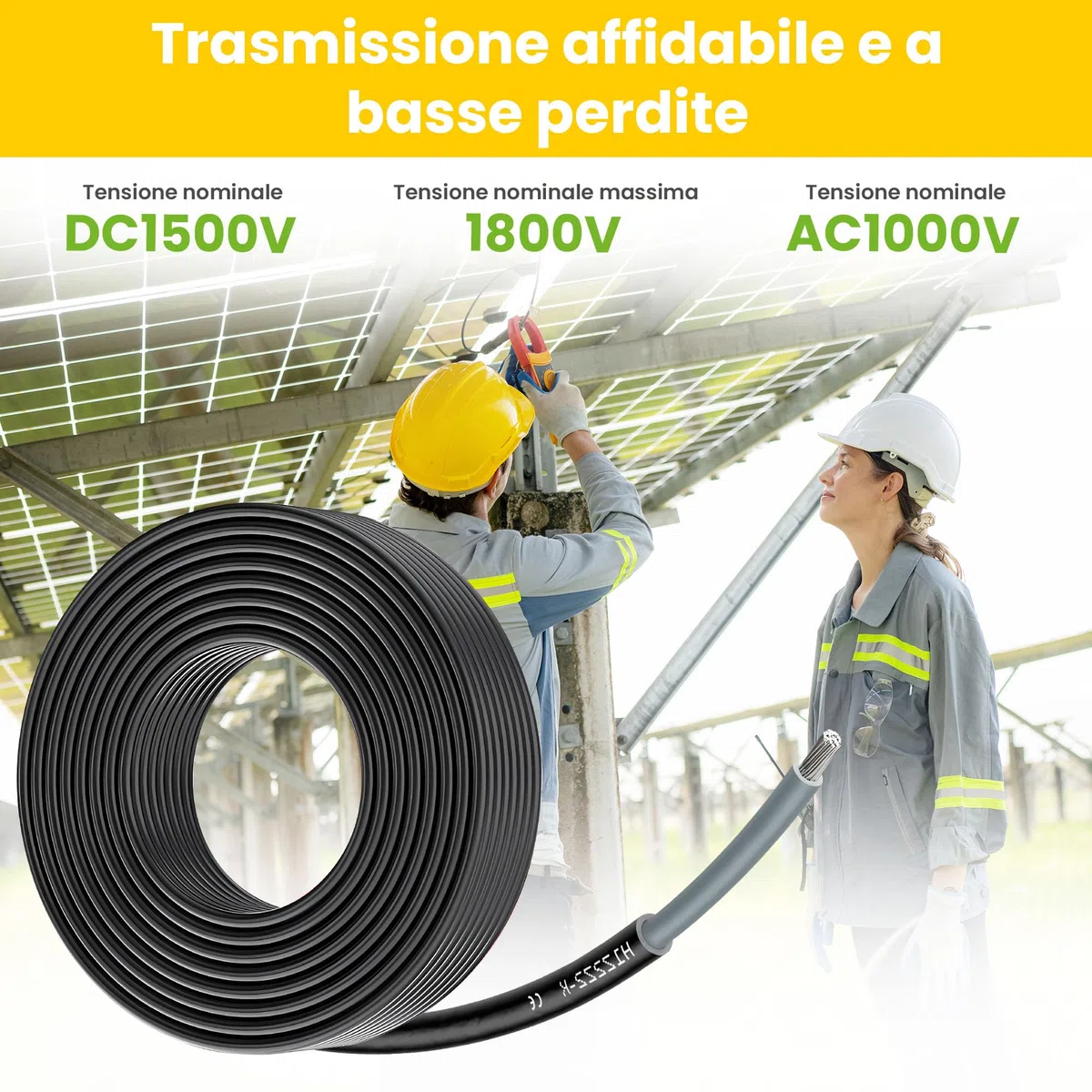 Offgridtec Cavo solare H1Z2Z2-K 6mm², cavo in rame unipolare per impianti fotovoltaici, resistente ai raggi UV e agli agenti atmosferici, privo di alogeni, conforme a IEC 60228 EN 50618 (10m, nero)