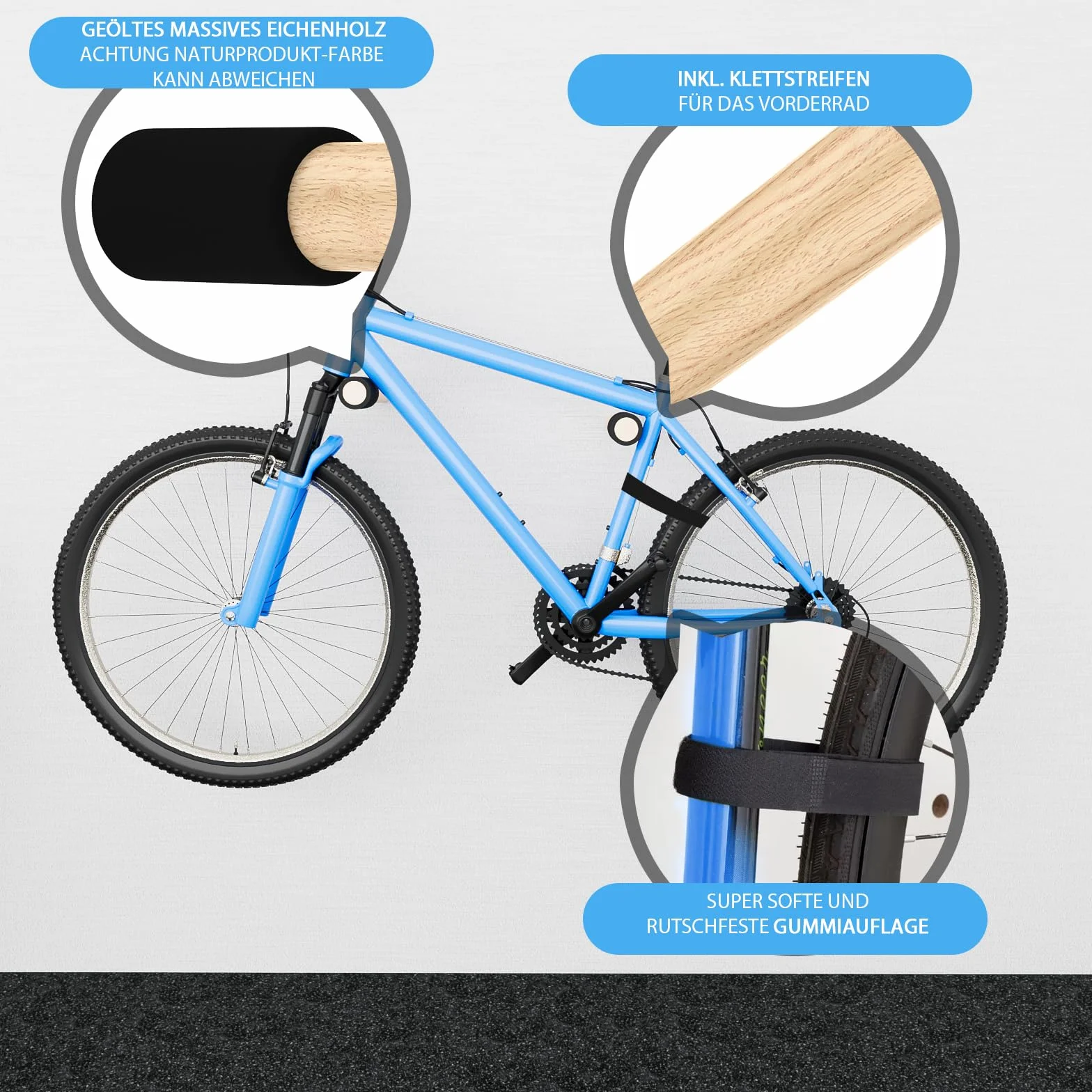 CLOPAE Porta Bici Da Muro, Appendi Bici Da Muro, Resistente Alla Ruggine E Può Sopportare 22 KG, Supporto Bici Da Muro Adatto Per Garage Interni (30CM)