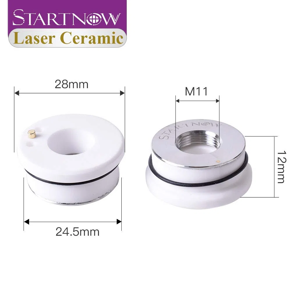 Startnow Parti di supporto per ugelli KT B2 CON in ceramica laser da 28 mm e 32 mm per Precitec WXS HANS Raytools testa macchina da taglio laser in fibra (5 pezzi, A-28 mm (Precitec))