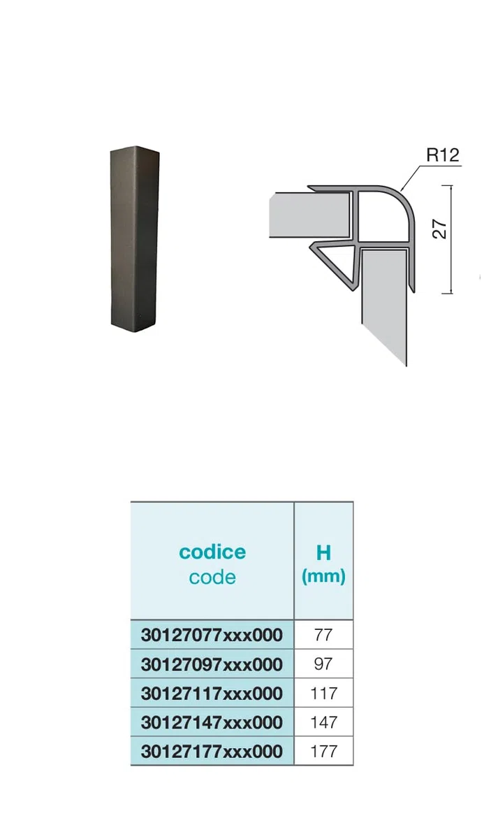 AERREGI SET ZOCCOLO CUCINA 2 +1 COMPLETO DI DUE ANGOLI E UNA GIUNZIONE | ZOCCOLO IN PVC COLORE PIOMBO IN TRE ALTEZZE 100, 120 E 150 mm | ARREDO MODERNO CUCINA (H100 mm)