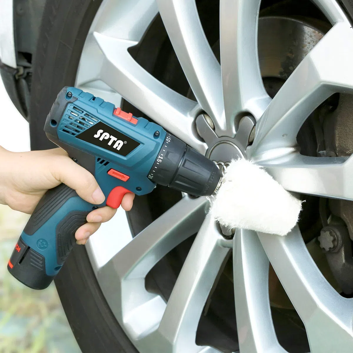 Hyber&Cara 8 Dischi per lucidatura, Tamponi per Lucidare, da fissare su trapano avvitatore a batteria, per cerchioni dell’auto, collettore, alluminio, acciaio inox, cromo, gioielli