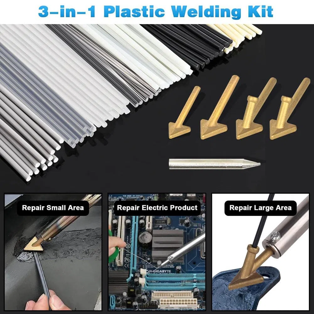 150 W Saldatore di Plastica, Kit di Saldatura Con Punte per DIY, Riparazioni di Paraurti Kayak - Spina UE