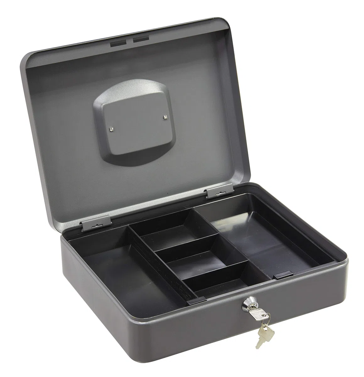ARREGUI Elegant C9246 Cassetta di sicurezza con chiave per contare e trasportare denaro | Cassetta Portavalori in acciaio con vassoio Portamonete | Cassaforte portatile de 30 cm di larghezza | Grigio