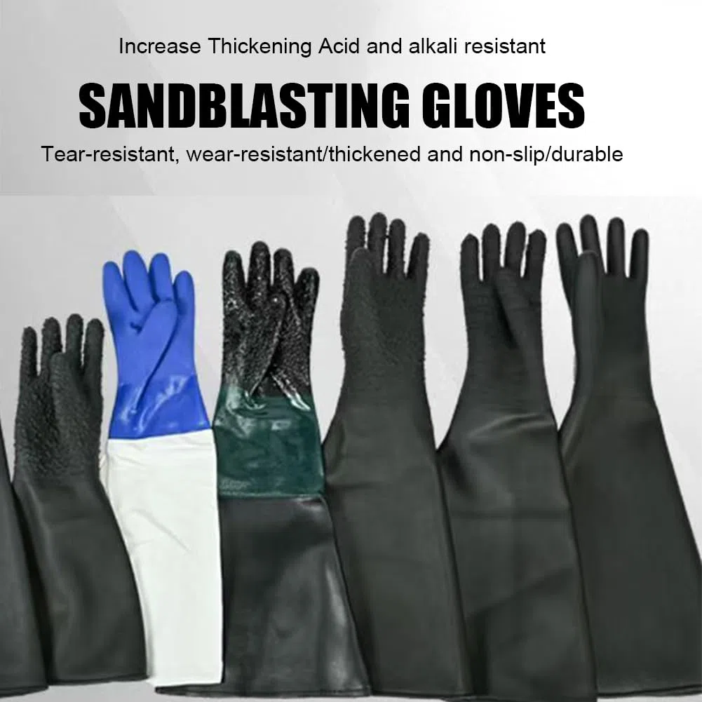 Guanti di mobile sabblast, guanti blaster sabbia di sabbia per sabbiatura abrasiva mobile abrasivo A pair of glossy thin gloves (diameter 150mm) Sandblasting gloves