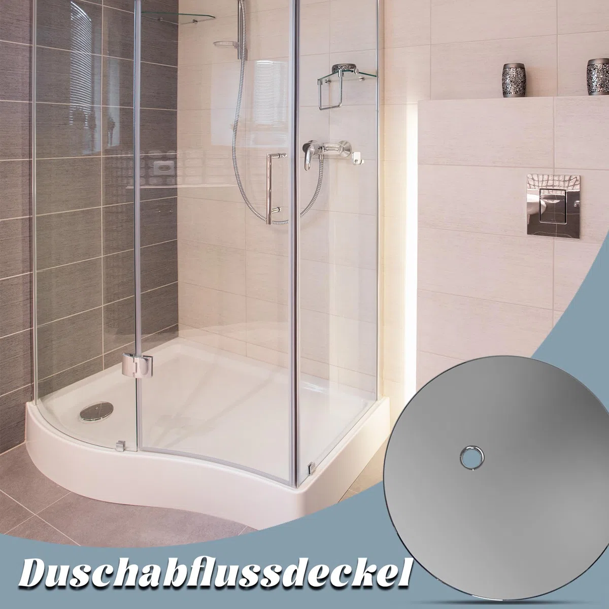 Coperchio per scarico doccia, 112 mm, cromato per Viega 6958.99