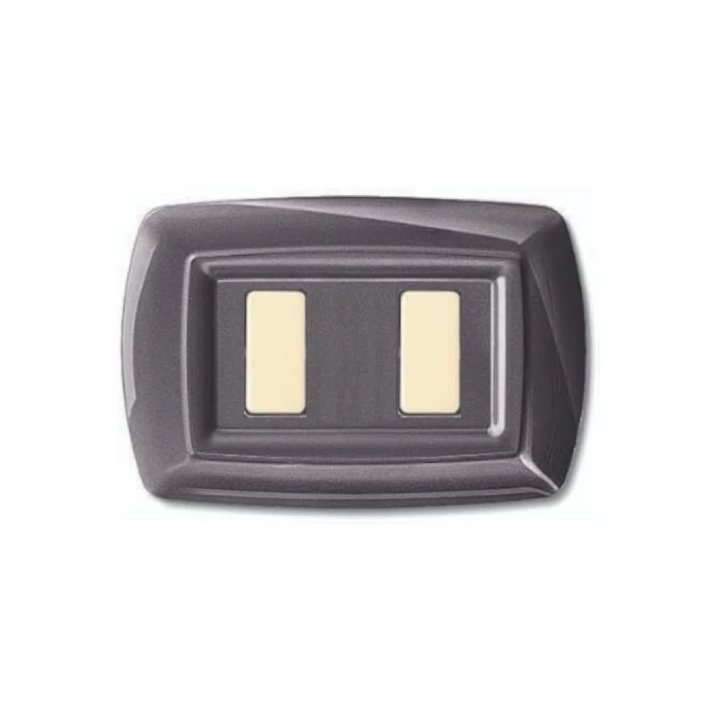 5 Placche, 2 moduli/posti distanziati, Compatibile Con BTicino Magic, alluminio notte, Placca arrotondata, Plastica di alta qualità, 100% compatibile con supporti e moduli originali