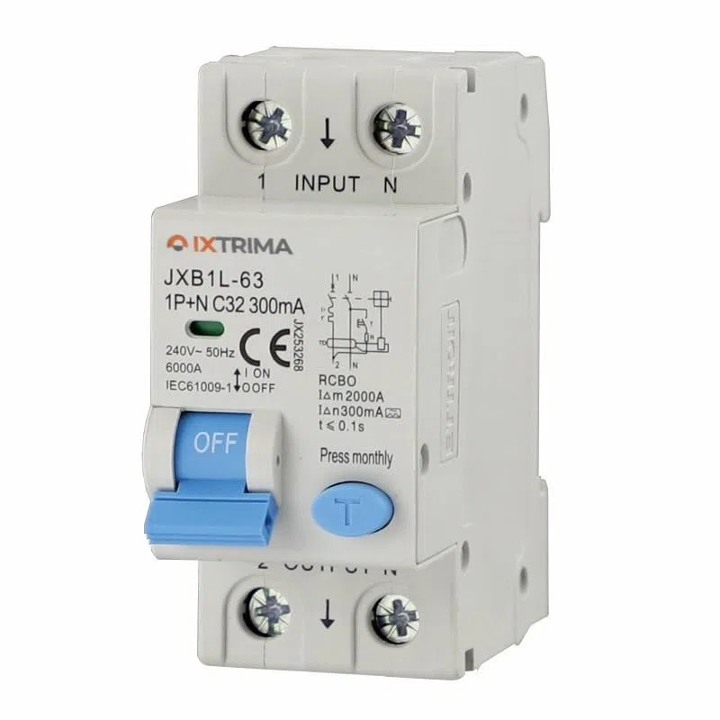 Interruttore Magnetotermico Differenziale 1P+N 32A 300mA 220V-6KA CLASSE A 2 MODULI 300mA per Guida DIN - Protezione Circuiti e Sicurezza Impianti