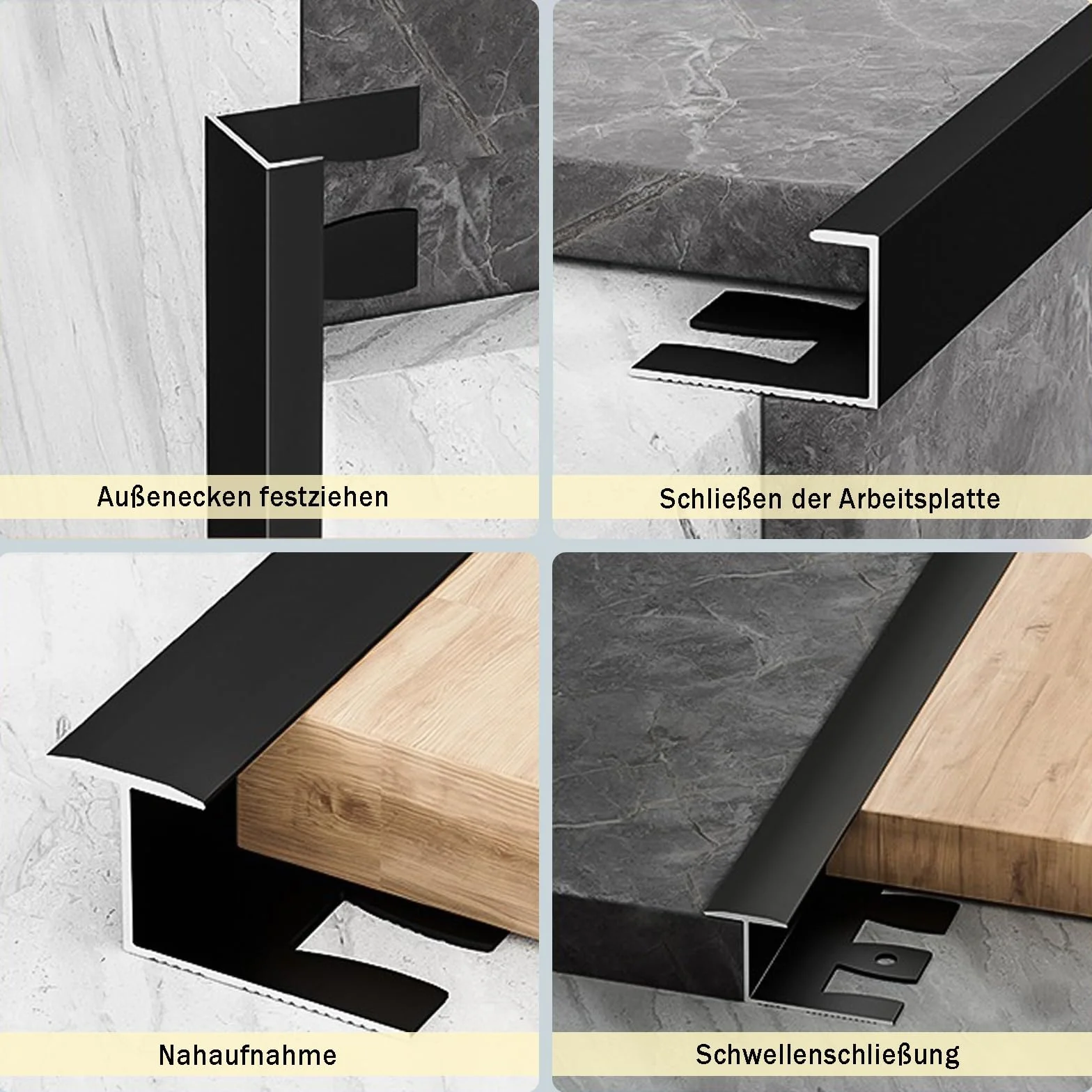 Protezione Per Bordi Di Piastrelle In Alluminio Anodizzato Pieghevole Da 135cm, Confezione Da 2, Profilo Flessibile Per Angoli E Bordi Di Piastrelle In Ceramica, Porcellana E Pietra(Gold,C-TYP