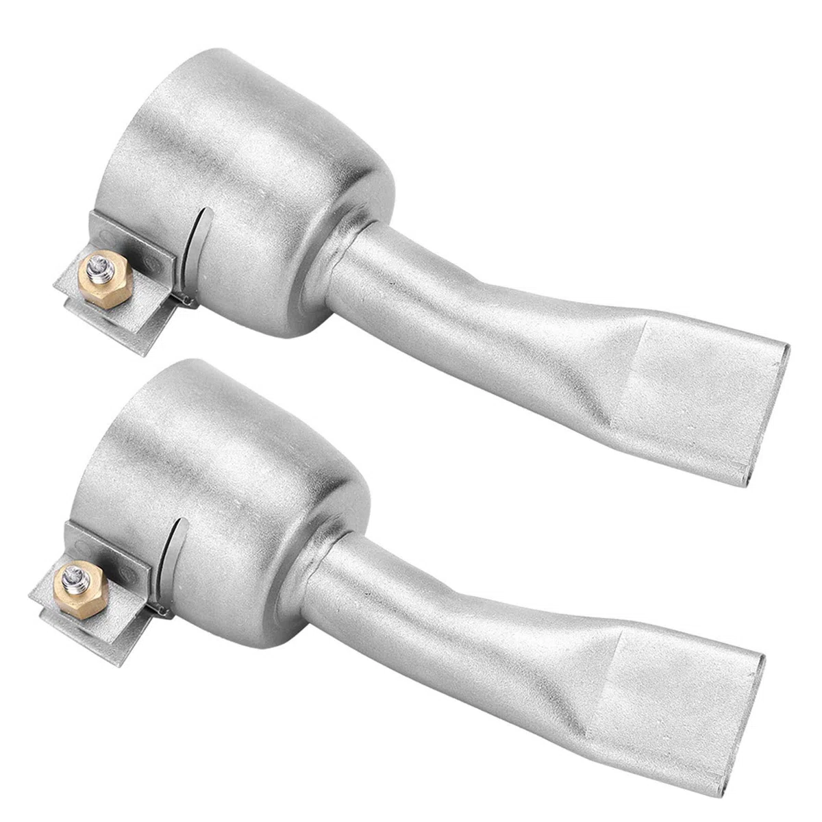 2Pcs Pistola ad aria calda Ugello per saldatura Saldatore in acciaio inox Torcia per riscaldamento Punte piatte Ugello per fogli di plastica in PVC Accessori per saldatura