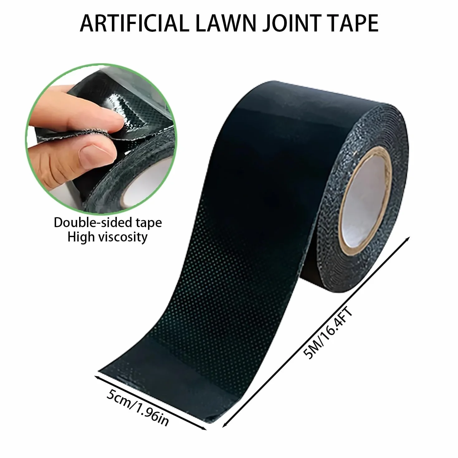 RHBHY Nastro adesivo forte su entrambi i lati, per erba artificiale, 50 mm x 5 m, nastro adesivo ad alta viscosità, per prato verde (4 pezzi)
