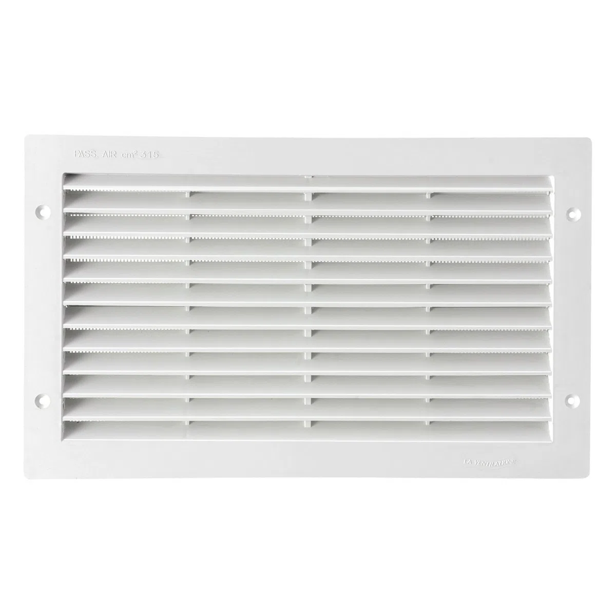 La Ventilazione PAR3823B Griglia di Ventilazione in Plastica Rettangolare 380x230 mm da Incasso, Bianco