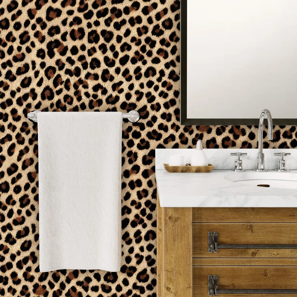 Carta da Parati Autoadesiva Leopardata, 44 x 600 cm Carta da Parati Autoadesiva con Motivo Leopardato, Pellicola Adesiva per Mobili,Camera da Letto,Soggiorno,Bagno,Cucina