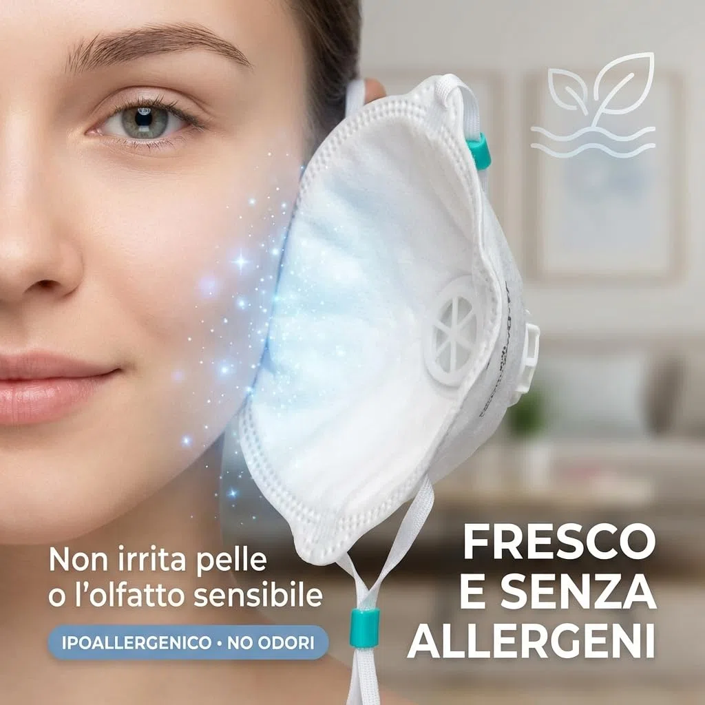 10 Mascherine FFP3 Certificate CE, Mascherina 5 Strati Con Valvola, Maschera Facciale di Protezione, Face Mask Protettiva Alta Efficienza di Filtraggio PFE≥99, 10 Pezzi