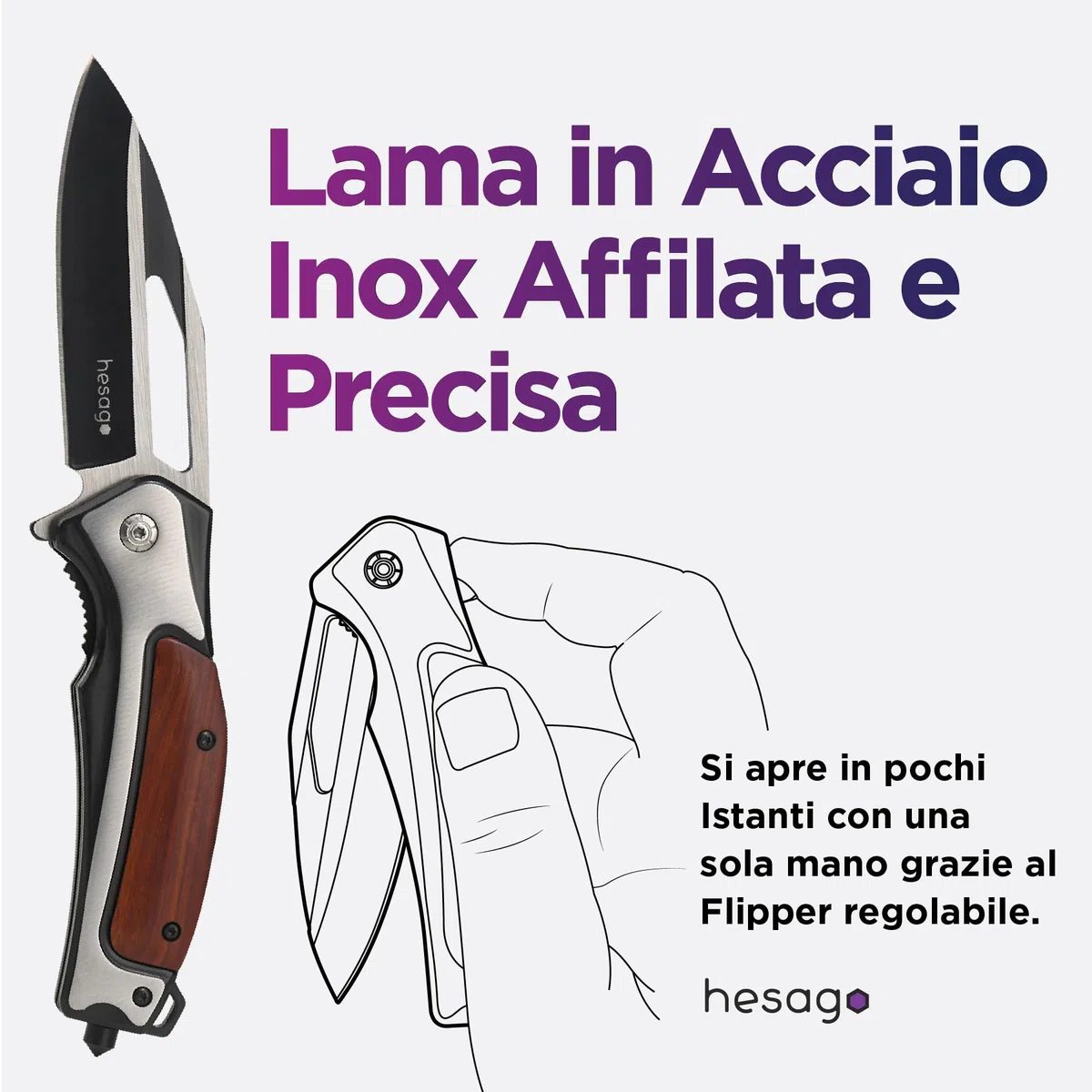 WildBlade Coltello Pieghevole Tattico Professionale - Rompivetro - Lama Affilata in Acciaio Inox al Cobalto - Per Campeggio, Caccia, Pesca, Escursionismo, Sopravvivenza e Outdoor