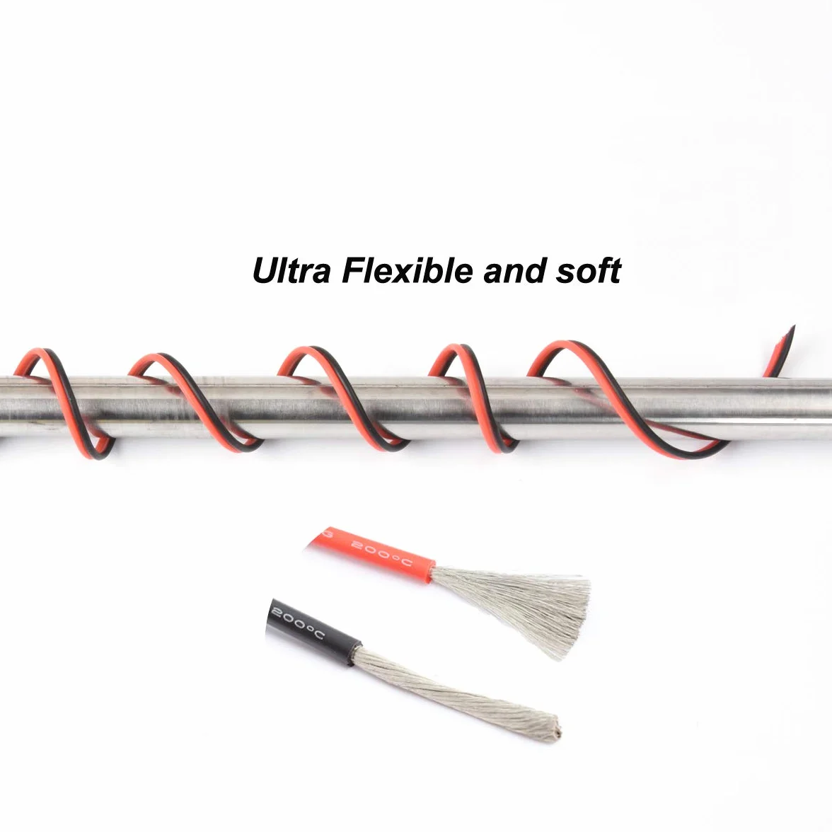 1.3mm² 16AWG Silicone Filo Elettrico 20metri[10Metri Nero 10Metri Rosso] Hook Up Cavo Elettrico in rame senza ossigeno ad Alta Temperatura Resistente