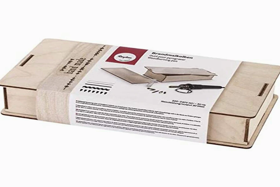Rayher 89366000 Pirografo in box legno, incl. accessori, box 1set