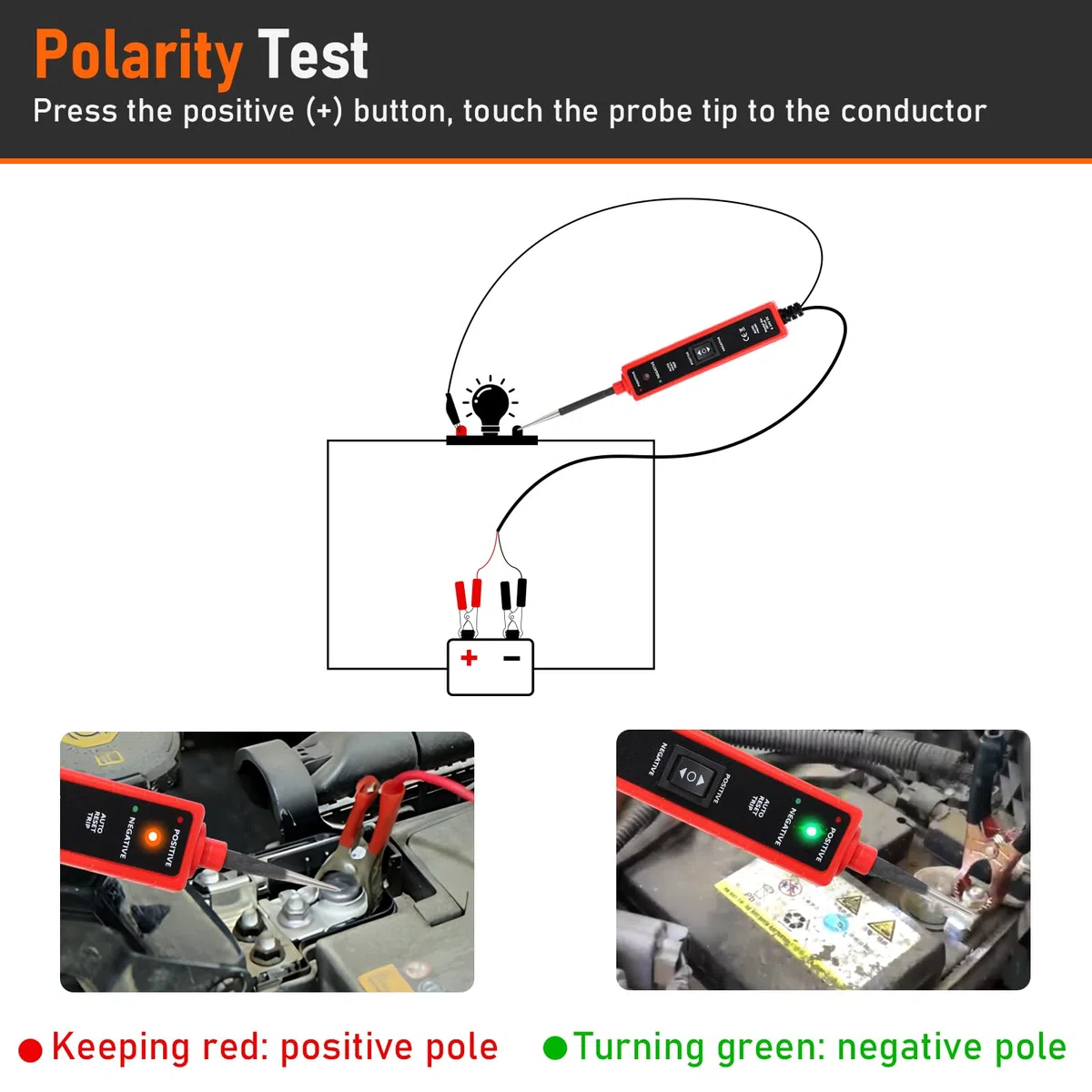 EXLECO Sonde per Tester per Circuiti CC 6V 12V 24V Car Circuit Tester Cerca Fusibili Professional Circuit Detector LED Cercafase Auto Luce di Prova Automobilistica Sonda per Circuiti di Potenza