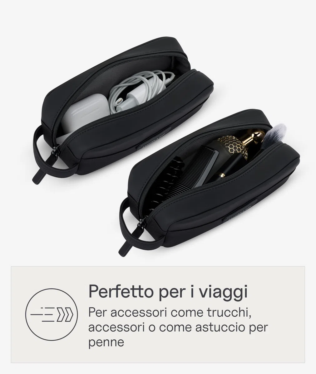 Kapten & Son Bergen Accessory Case 1L | Beauty Case Uomo & Donna nero | Ideale come Borsa Cosmetica da Viaggio & Porta Cavi Organizer | Astuccio, Trousse & Pochette Trucchi