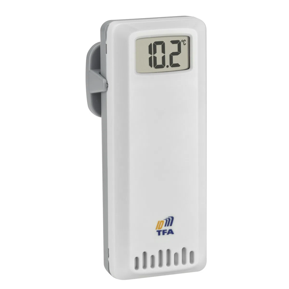 TFA Dostmann TFA-ID trasmettitore aggiuntivo ID-A0, 30.3900.02, per temperatura e umidità, per stazioni TFA.me, per controllo climatico, da esterno o interno, portata 100 m, 868 MHz, bianco