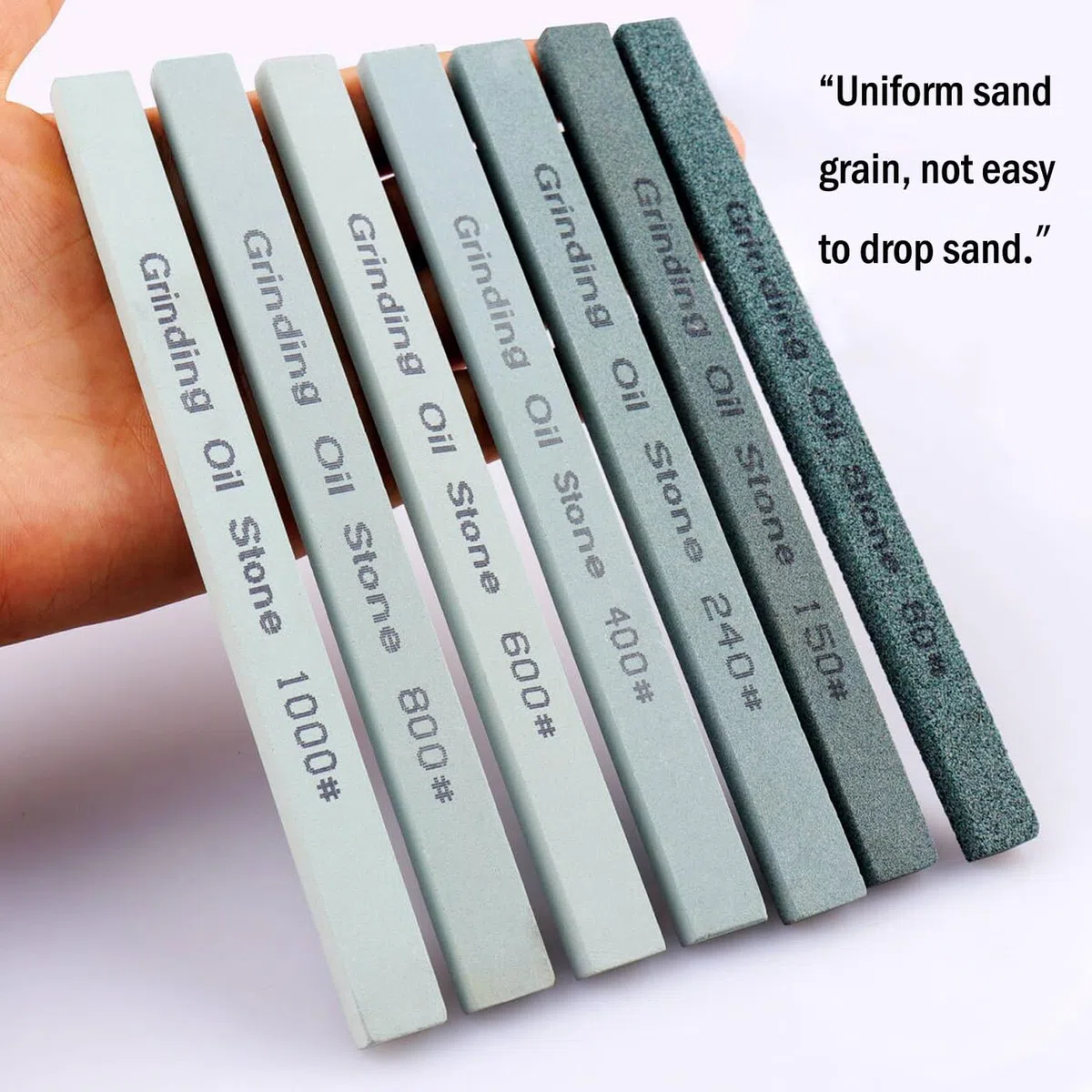 Set di pietre per affilare, 7pcs coltello Whetstone Set - 80# 150# 240# 400# 600# 800# 1000# (5.9x0.47x0.24Inch)