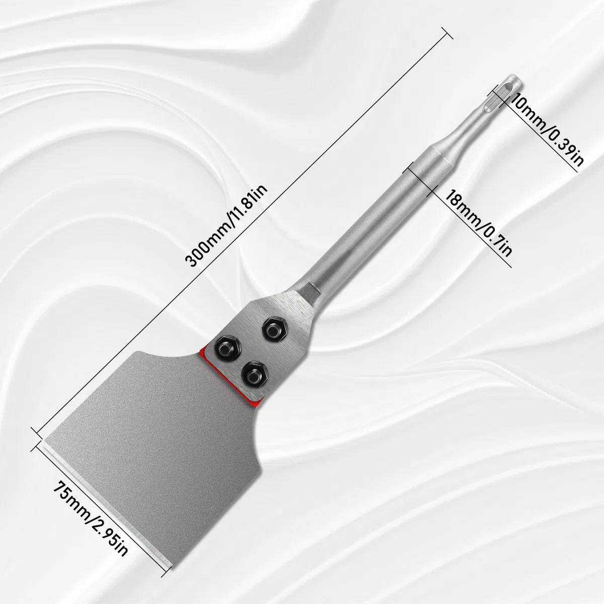 Scalpello SDS Plus, 300 mm x 75 mm, scalpello piatto per martello rotativo, rimozione di piastrelle e adesivo