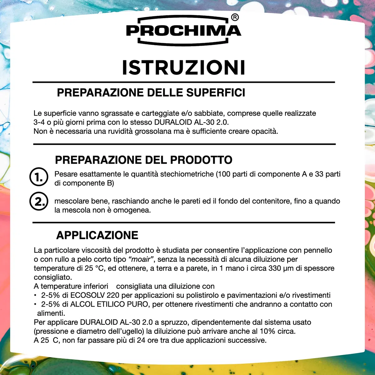 PROCHIMA, Duraloid AL-30 2.0, Smalto Trasparente, Certificato per il Contatto Permanente con Alimenti, 1 Kg
