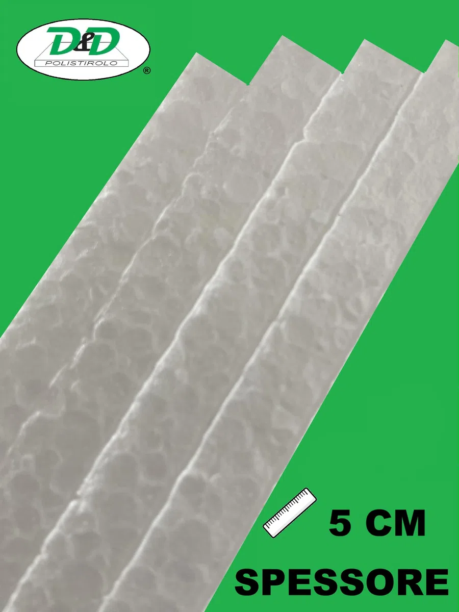 D. & D. Polistirolo (2 lastre H 5 cm) 100 cm x 50 cm, LASTRE POLISTIROLO MULTIUSO, EPS 80