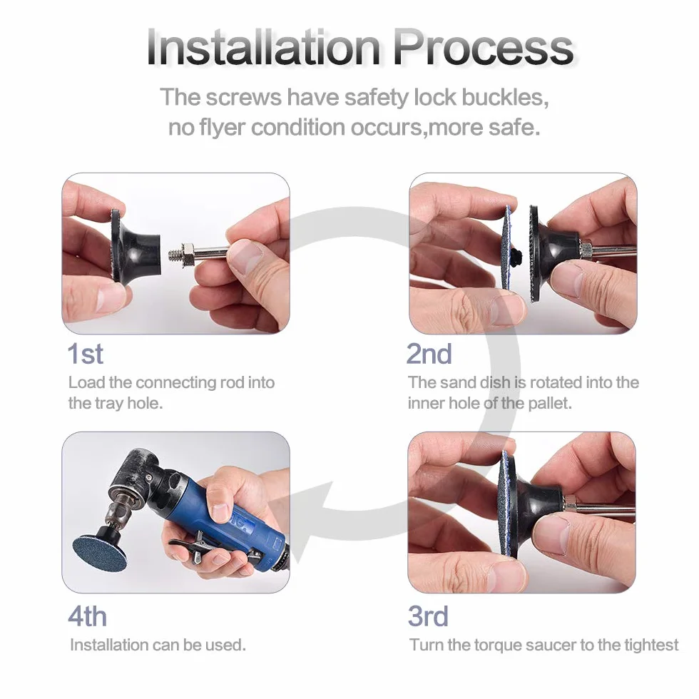 Tshya Confezione da 270 dischi abrasivi da 5,1 cm, kit di varietà per smerigliatrice per trapano, utensili rotanti, accessori per smerigliatrice con gambo da 1/8" e 1/4", cuscinetti abrasivi con grana