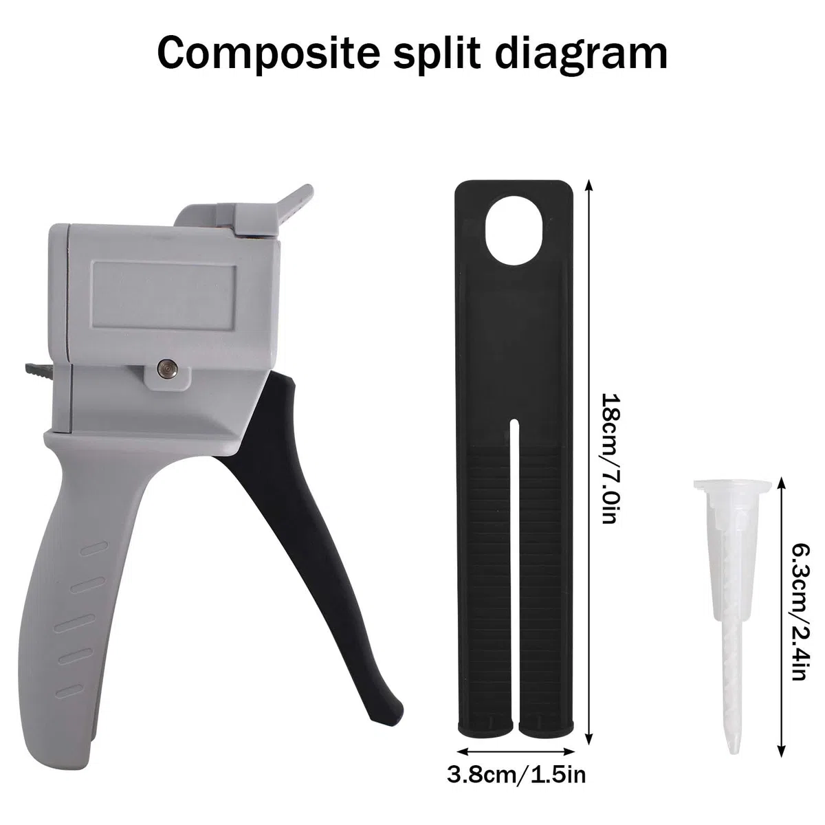 Pistola Erogatrice, Pistola per Colla Epossidica 50 ml, Pistola Erogatrice per Miscelazione Rapporto 1:1 AB, Pistole Applicatrici Manuali 1: 1 Cartucce da 50ml Erogatore Epossidice per Pistole