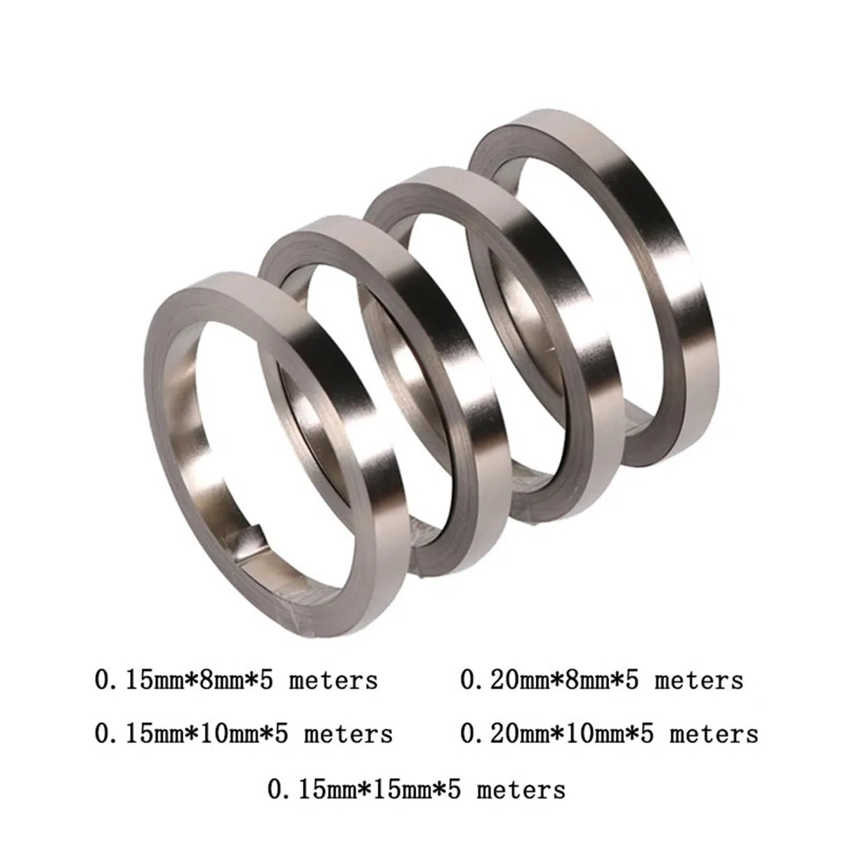 Nastro di nichel per batterie, Striscia nichelata 6/8/10/15/20mm x 0,15/0,2mm 5m for saldatura a punti Li 18650 1pz(0.2x20mmx5m)