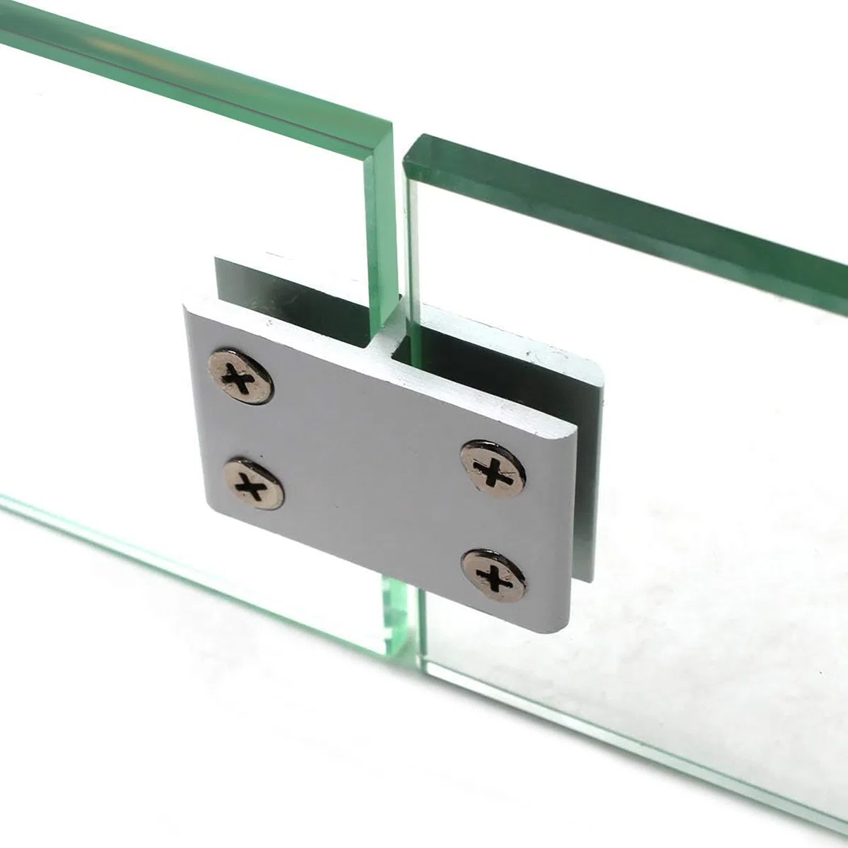 Morsetto vetro vetro per ringhiera in lega di alluminio da 4 pezzi, Clip per staffa di collegamento recinzione in vetro per balaustra in vetro morsetto per vetro,Argento,18mm~20mm