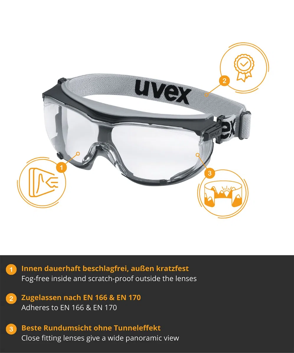 Uvex 9307375 Sicherheit Gläser, Carbon Vision, SV Extreme transparent, grigio nero