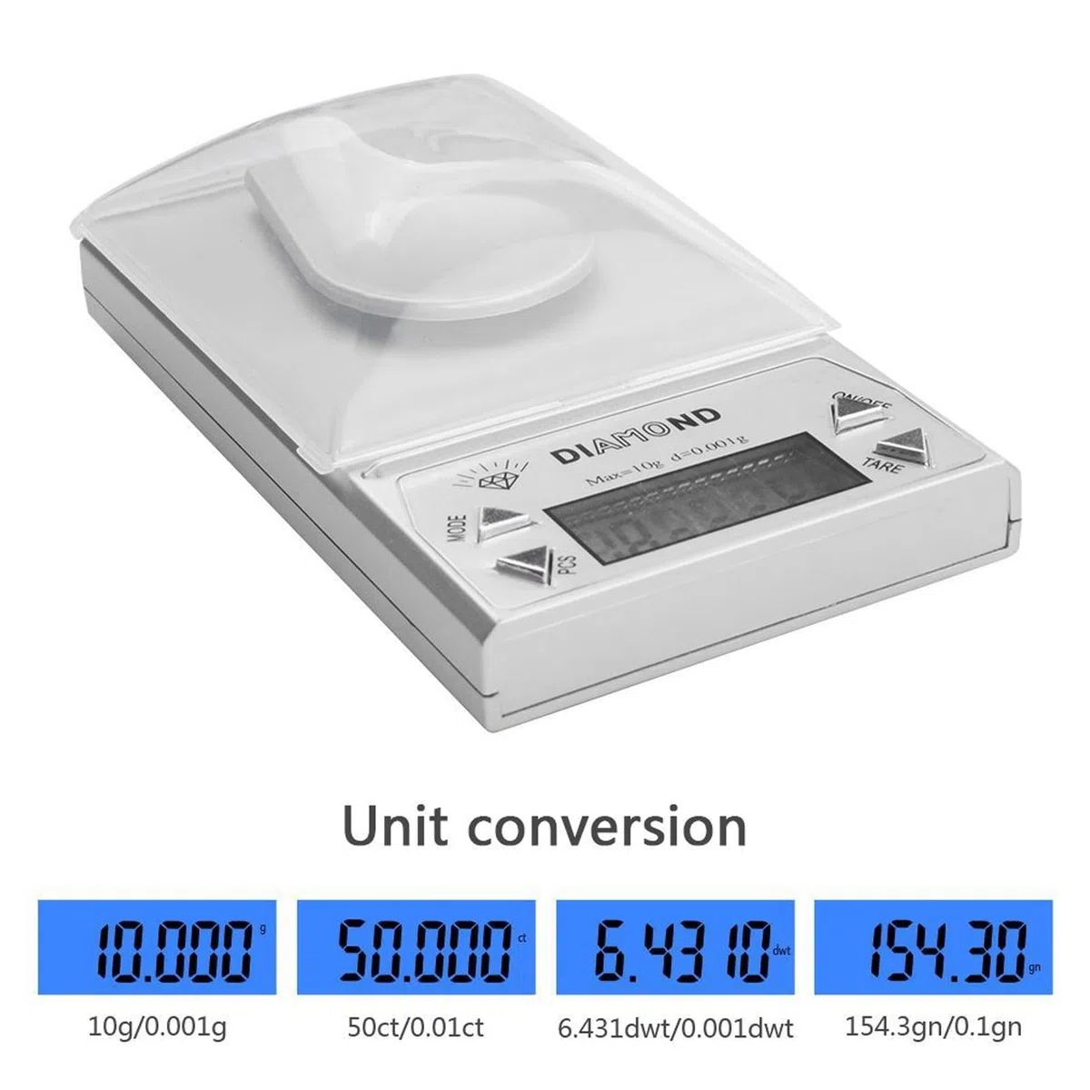 Bilancia Milligrammi, Bilancia Digitale Per Gioielli 10g/0,001 Grammi Bilancia Micro Grammi Bilancia Digitale Milligrammi Ad Alta Precisione con Pinzette, Pesi di Calibrazione Bilancia Per Gioielli